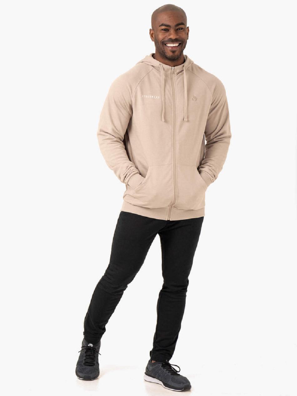 Brown Men's Ryderwear Pursuit Zip Up Hoodie Top | 89EW16380