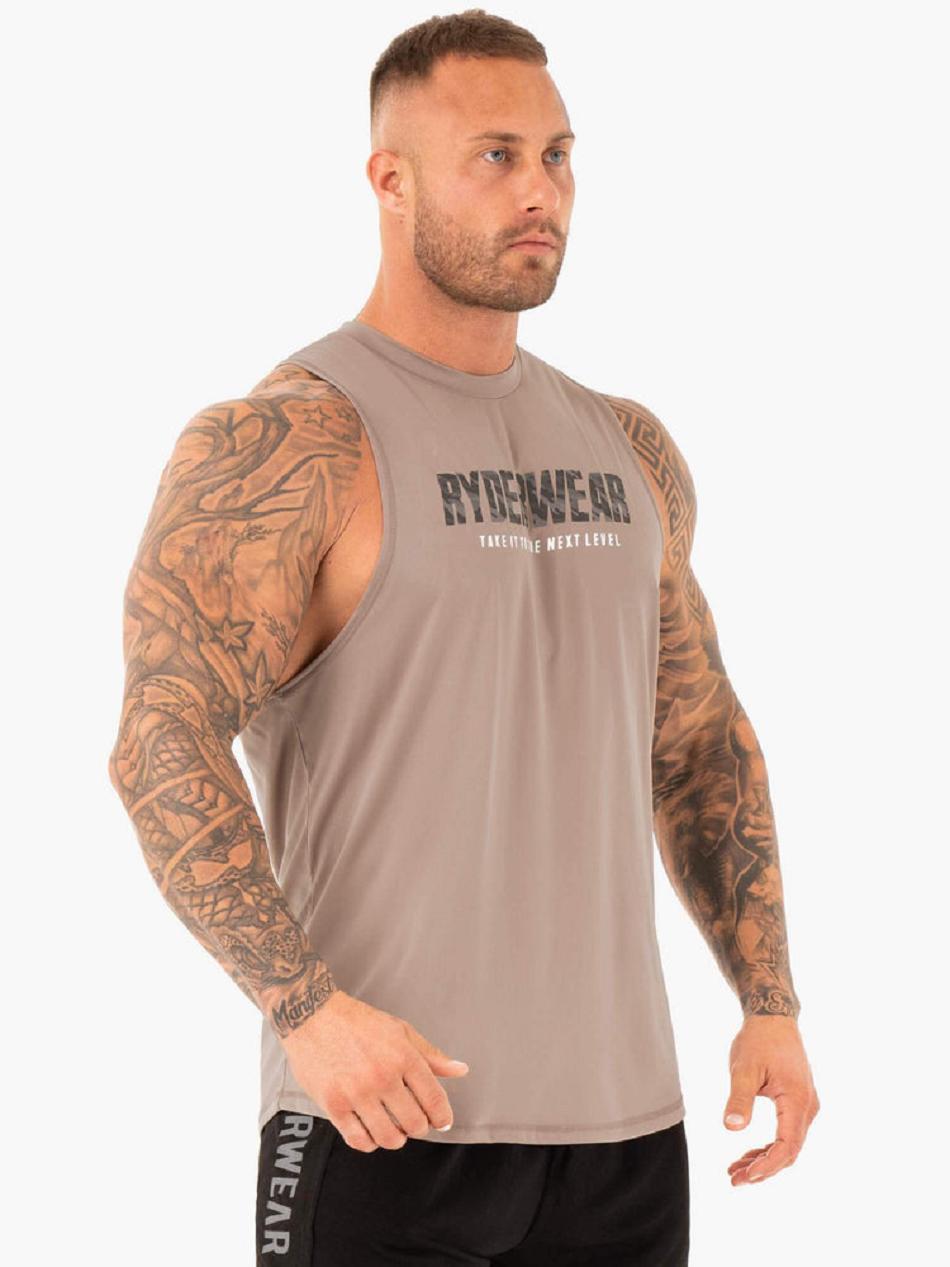 Brown Men's Ryderwear Strength Baller Tank Top | 147J54968