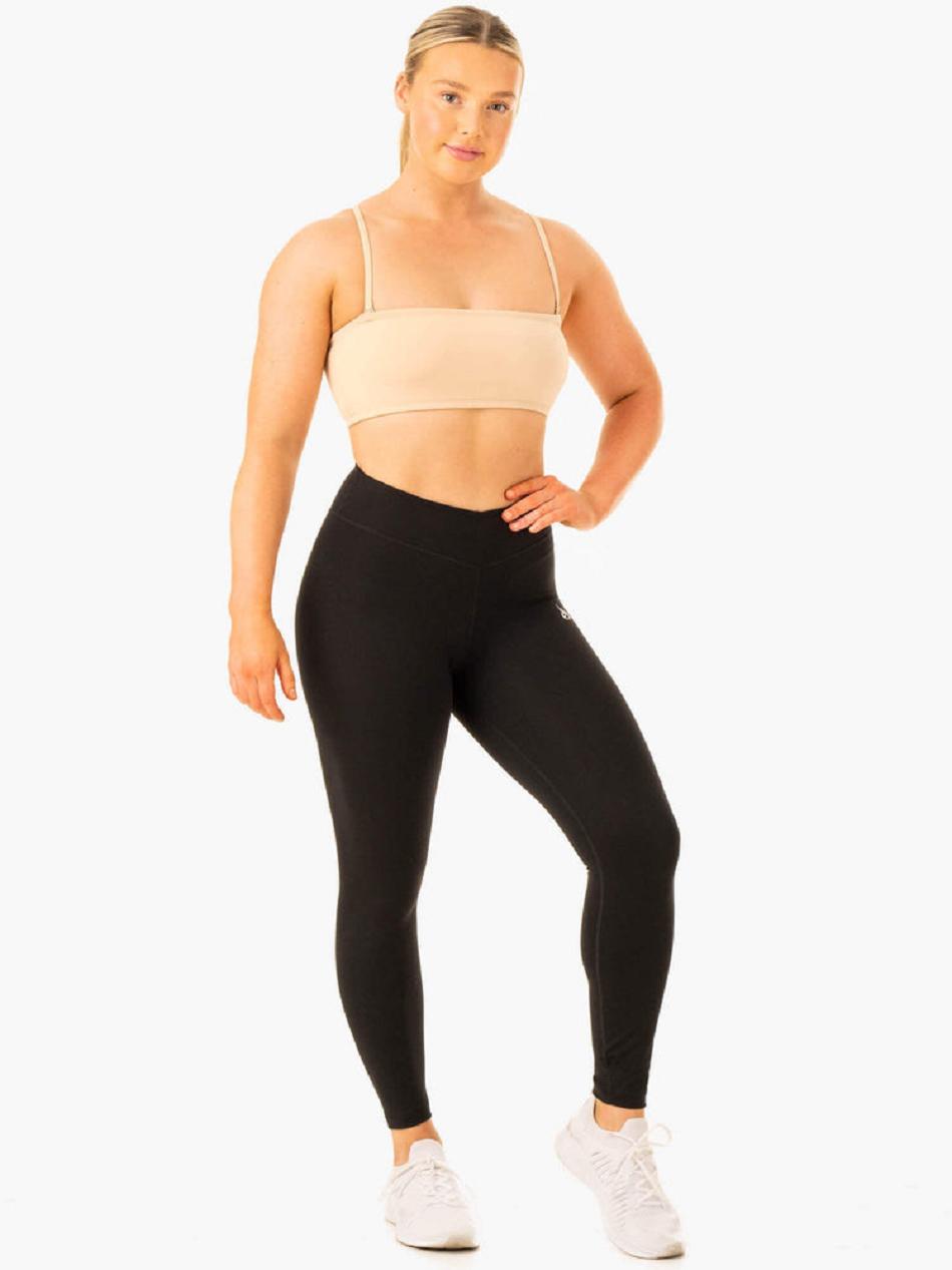 Brown Women's Ryderwear Convertible Bandeau Sports Bras | 53RC49654