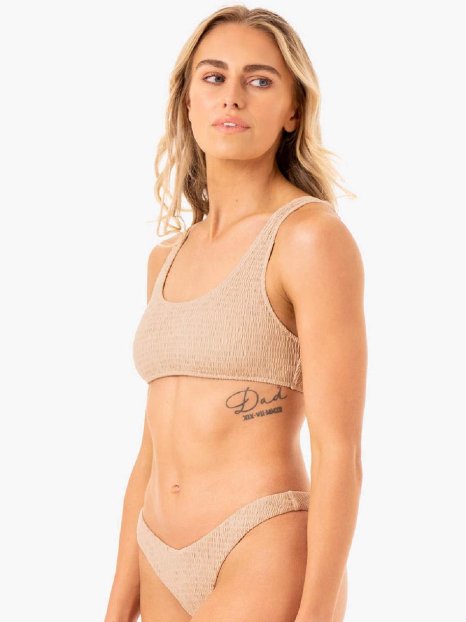 Brown Women's Ryderwear Paradise Scoop Bikini Top Swimwear | 75FE51701