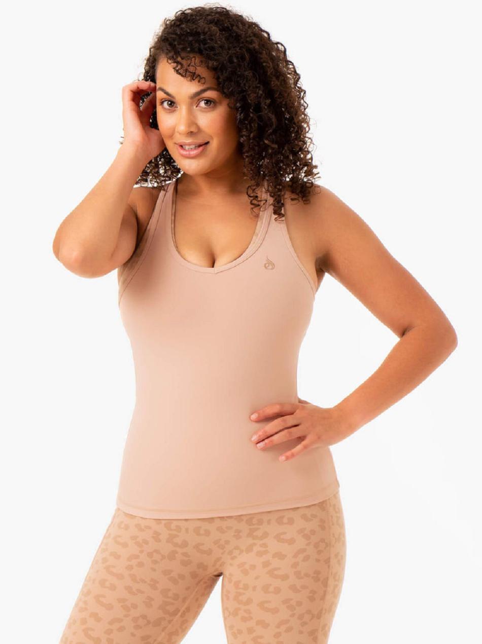 Brown Women\'s Ryderwear Ultra Compression Tanks | 69JS28240