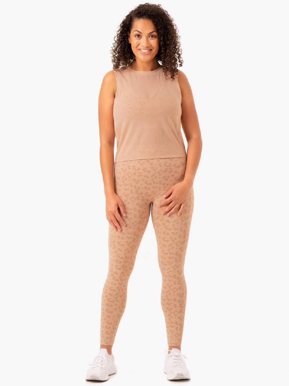 Brown Women's Ryderwear Ultra Mesh Tanks | 70JF84757