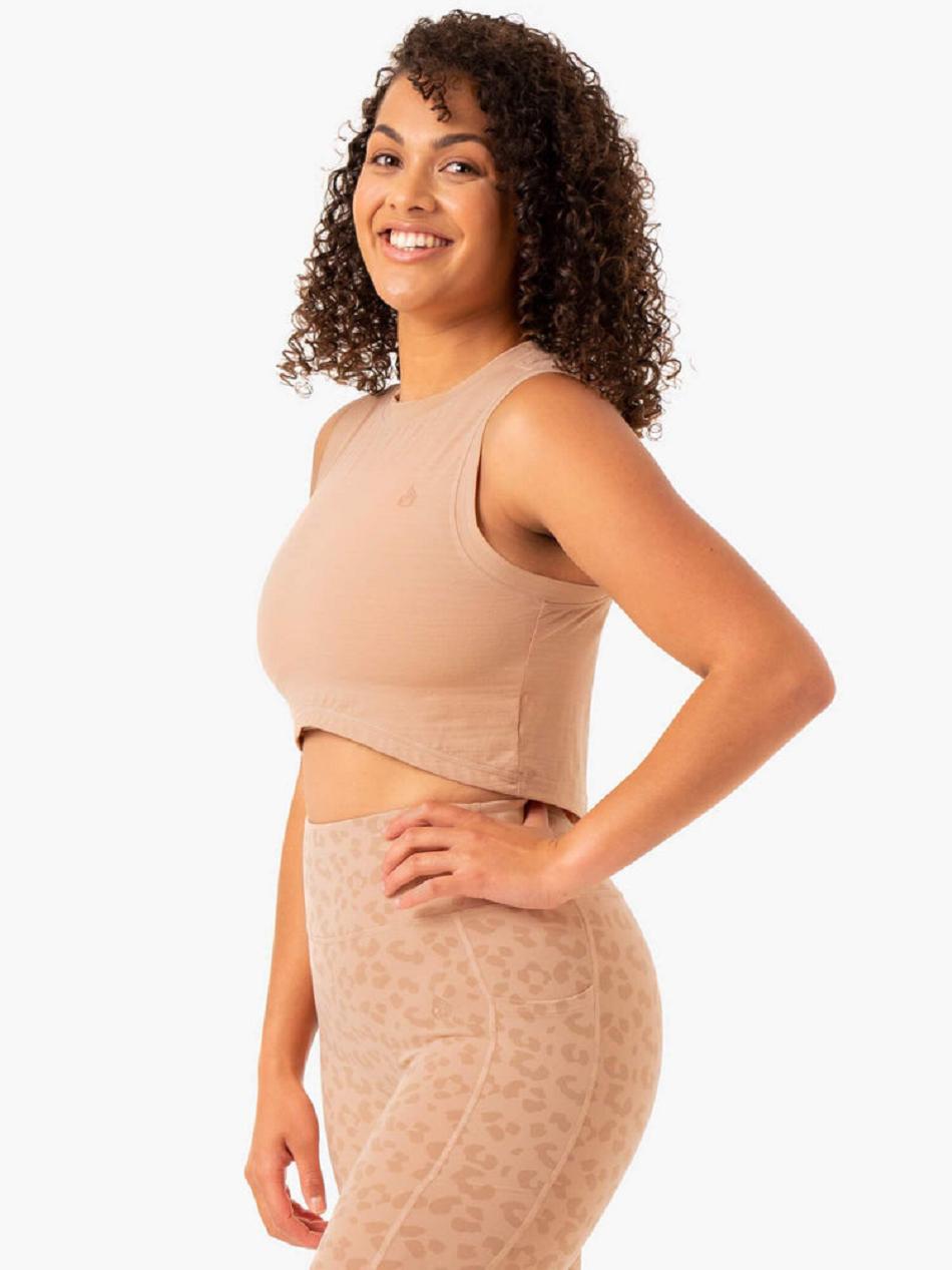 Brown Women's Ryderwear Ultra Scoop Tank Top | NG6063949