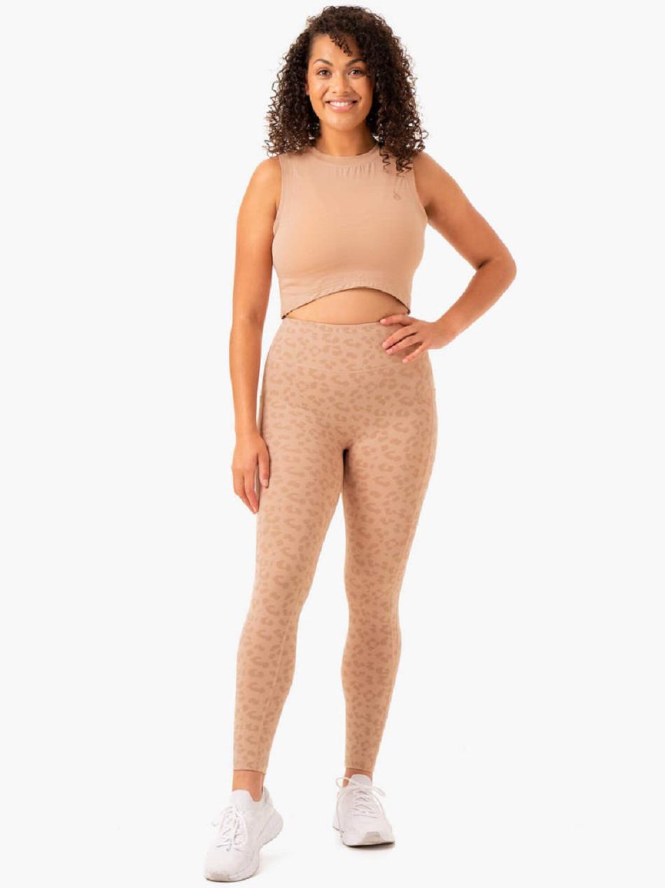 Brown Women's Ryderwear Ultra Scoop Tanks | XG6912848