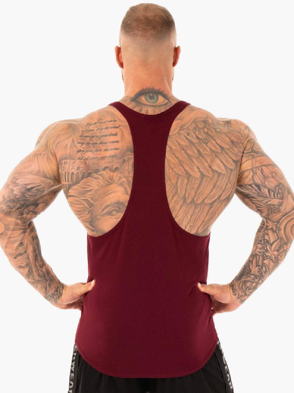 Burgundy Men's Ryderwear Active T-Back Stringers | V8F81159