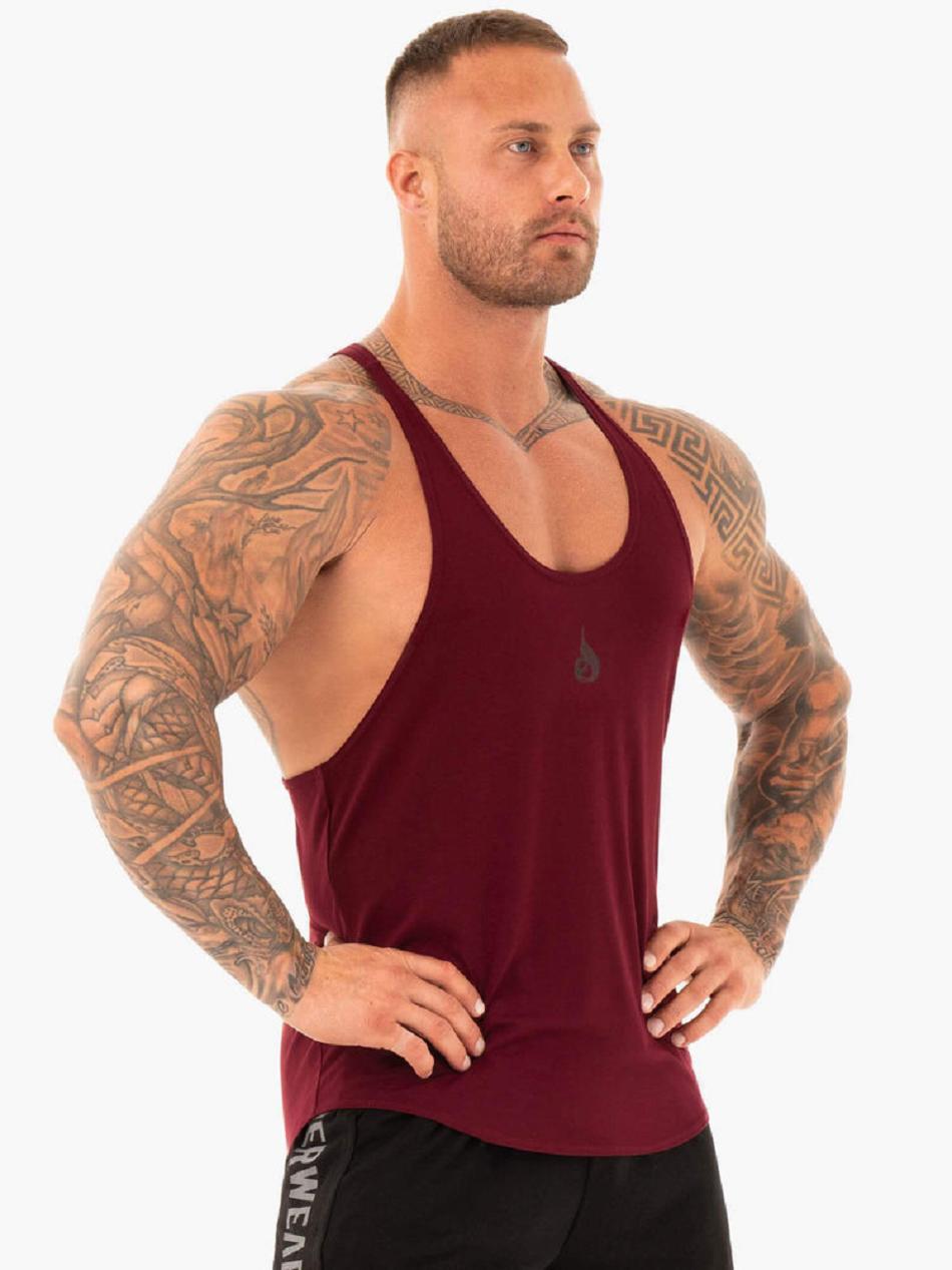 Burgundy Men's Ryderwear Active T-Back Stringers | V8F81159