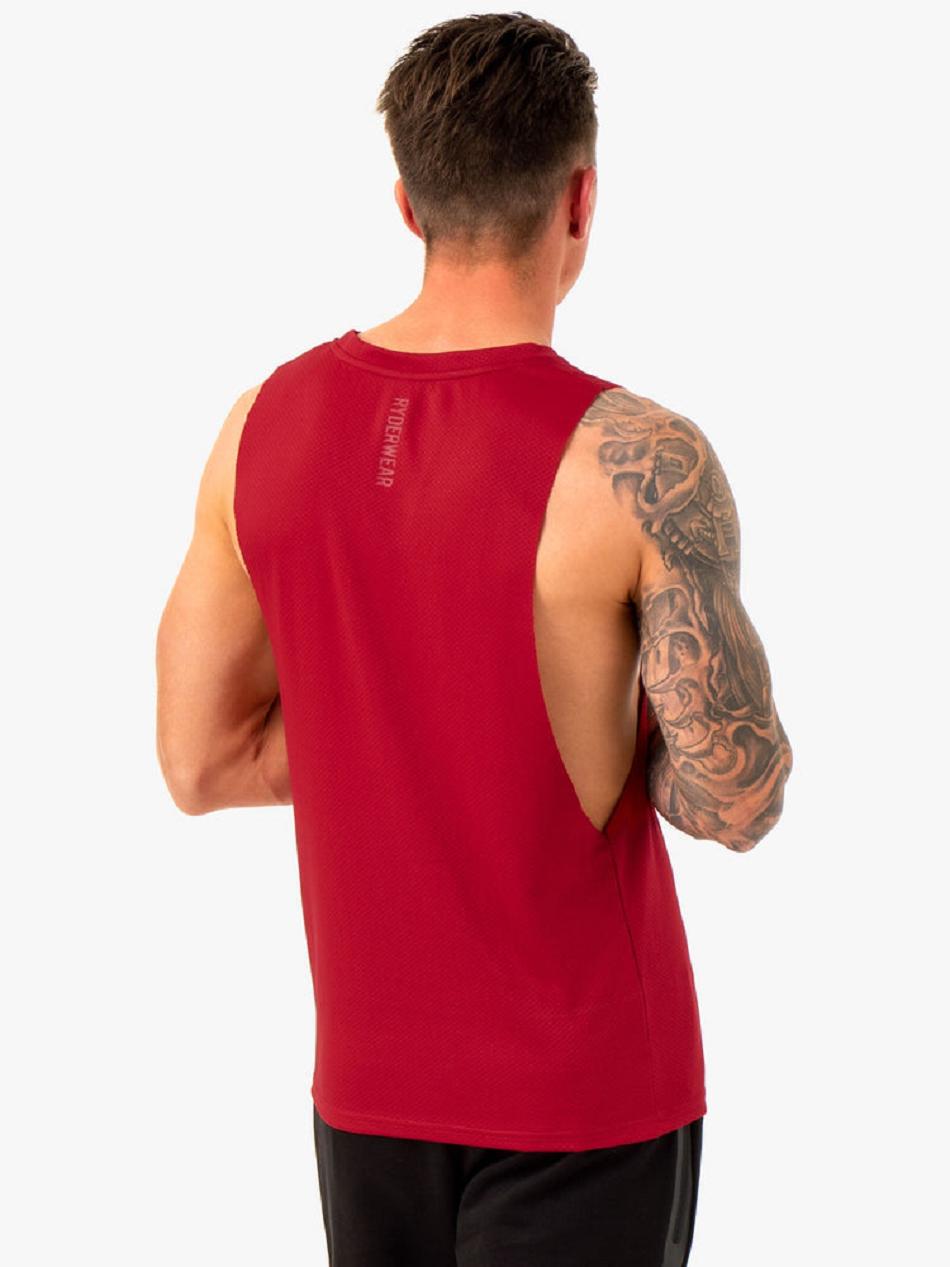 Burgundy Men's Ryderwear Enhance Baller Tank Top | 89SB82826