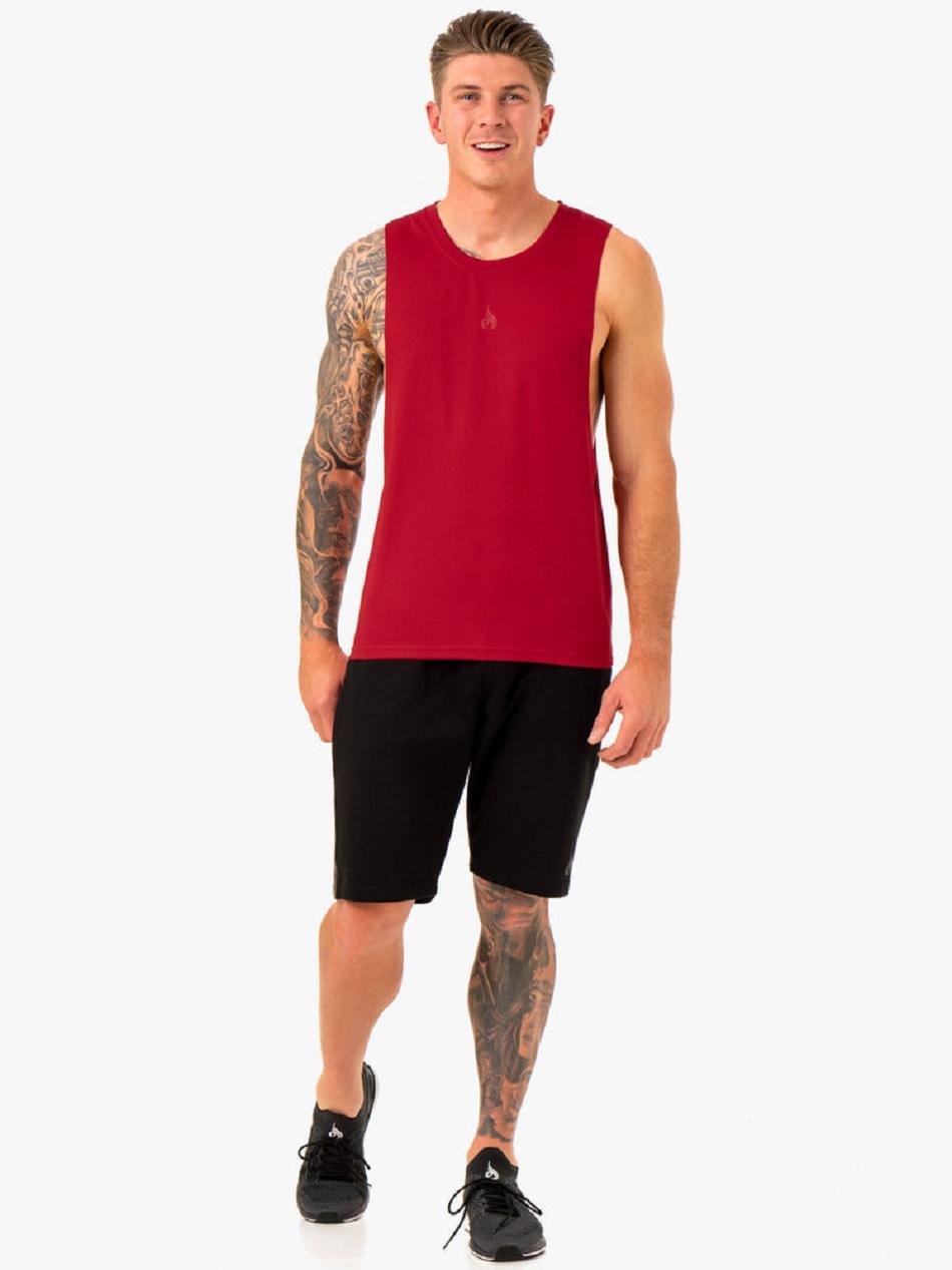 Burgundy Men's Ryderwear Enhance Baller Tank Top | 89SB82826