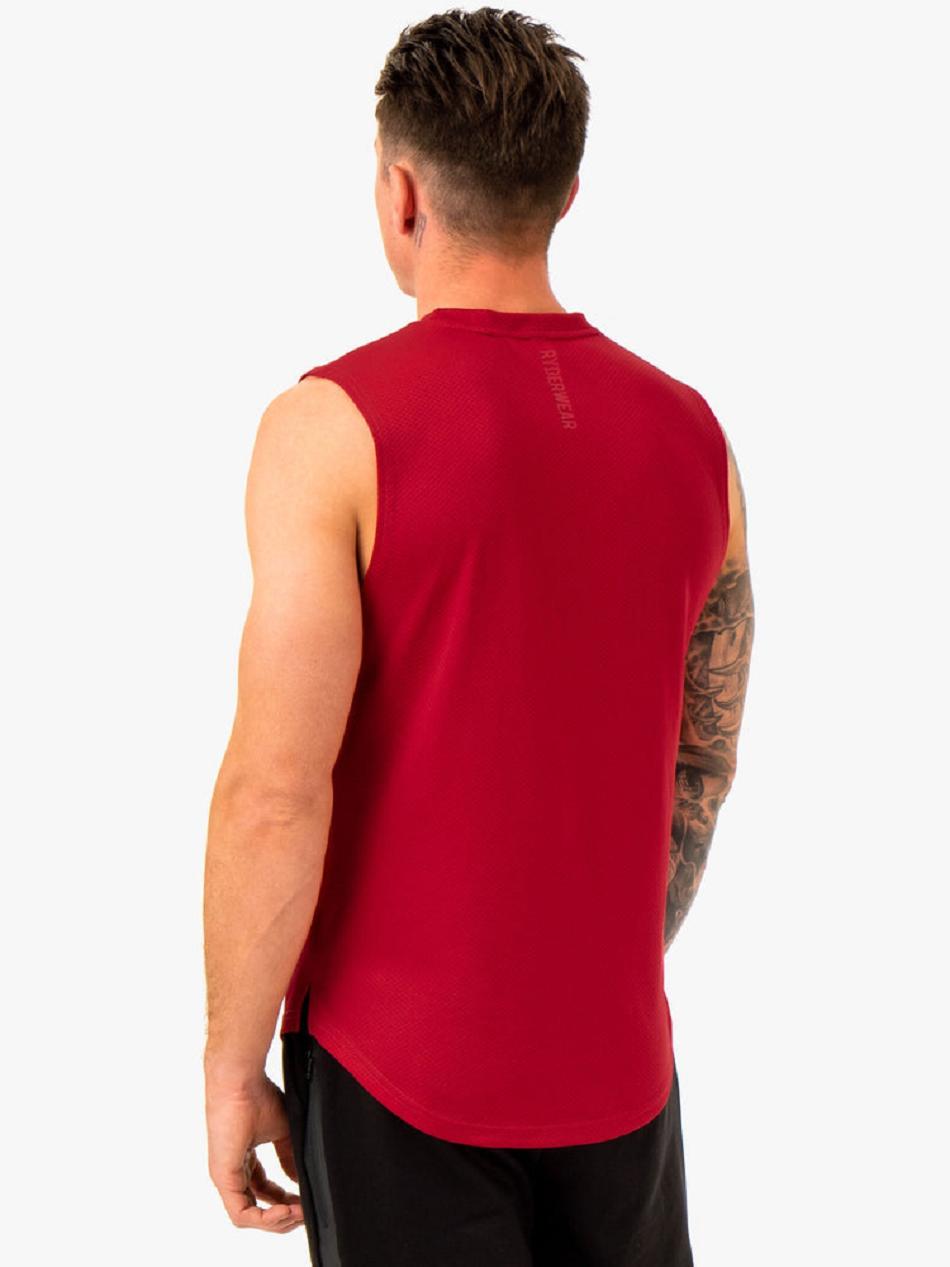 Burgundy Men's Ryderwear Enhance Muscle Tanks | 6Y8378139