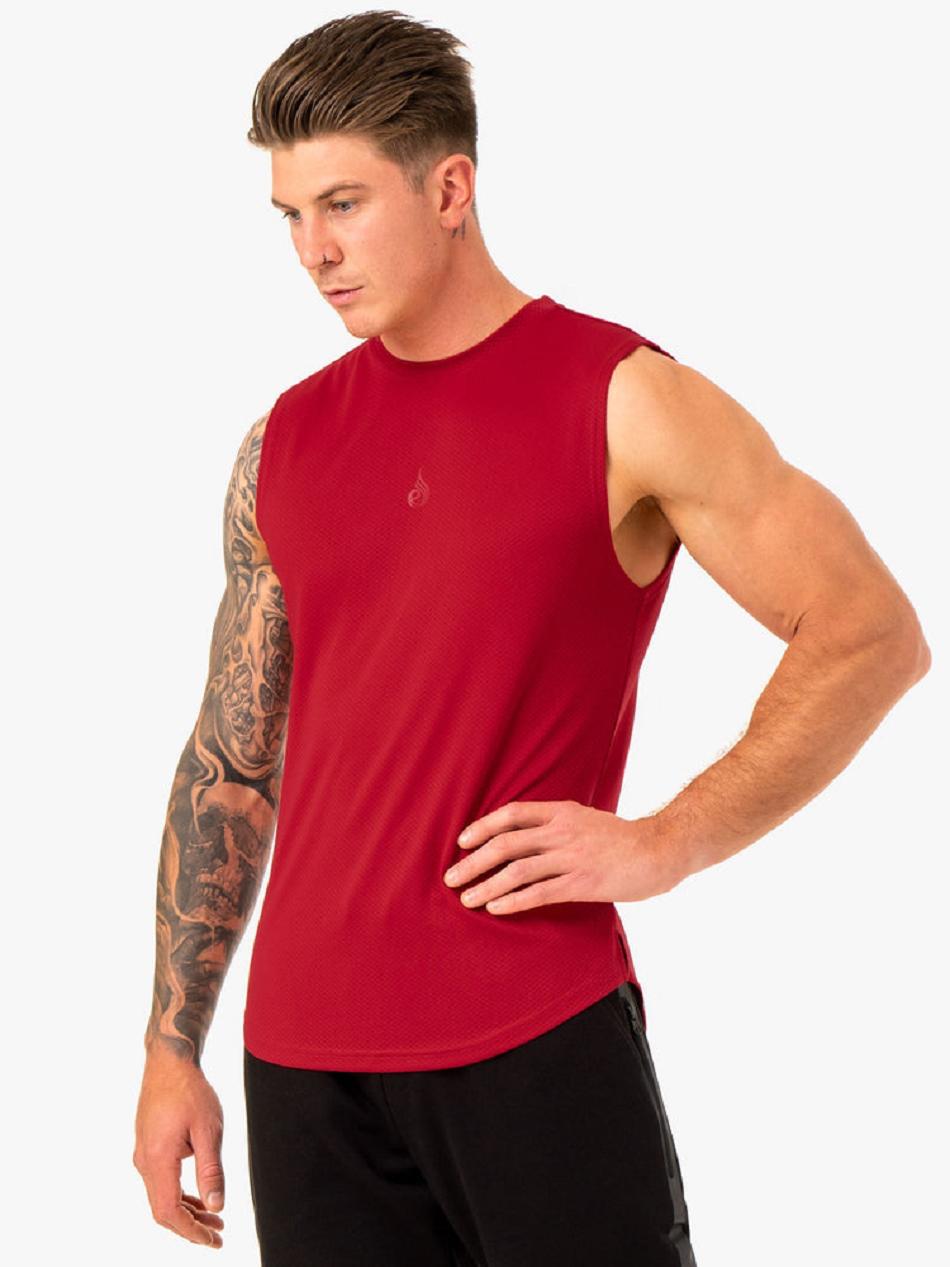 Burgundy Men's Ryderwear Enhance Muscle Tanks | 6Y8378139