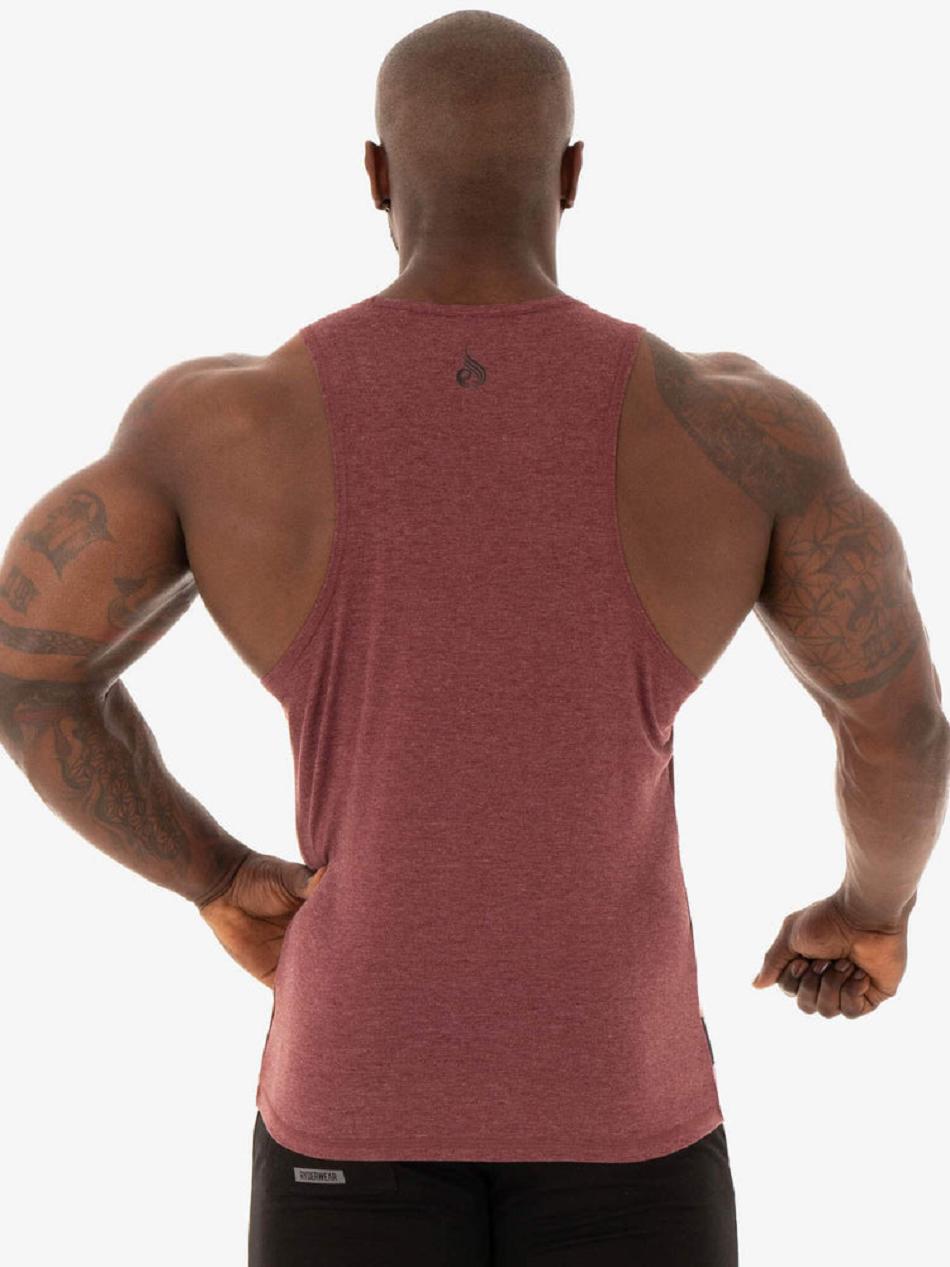 Burgundy Men's Ryderwear Focus Baller Tanks | 130T65749