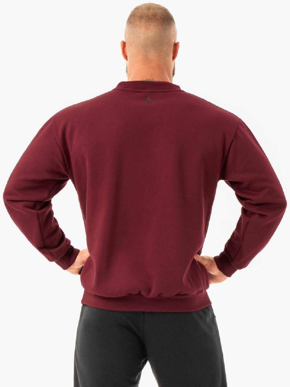 Burgundy Men's Ryderwear Force Pullover Sweaters | 90FE37783