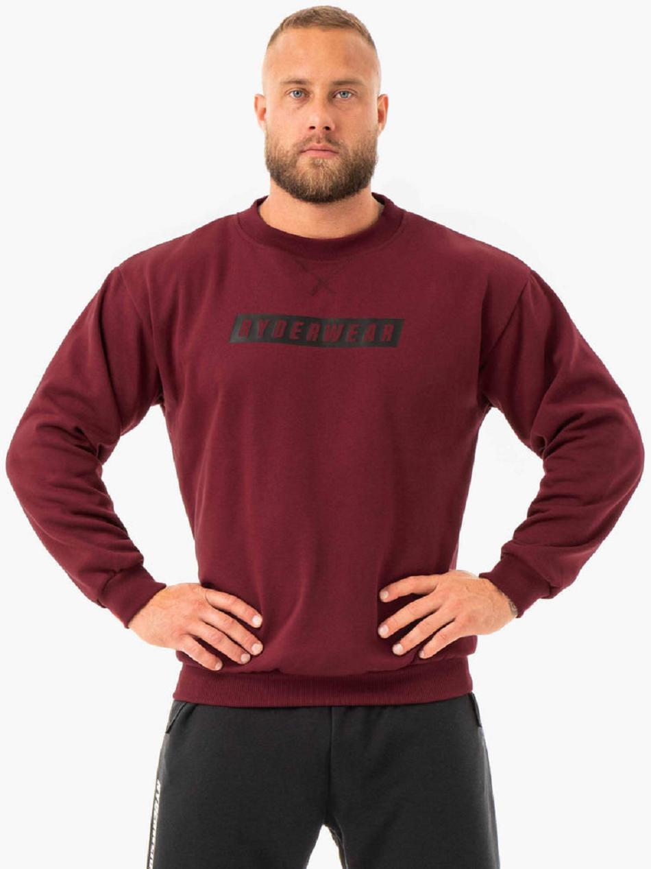 Burgundy Men\'s Ryderwear Force Pullover Sweaters | 90FE37783