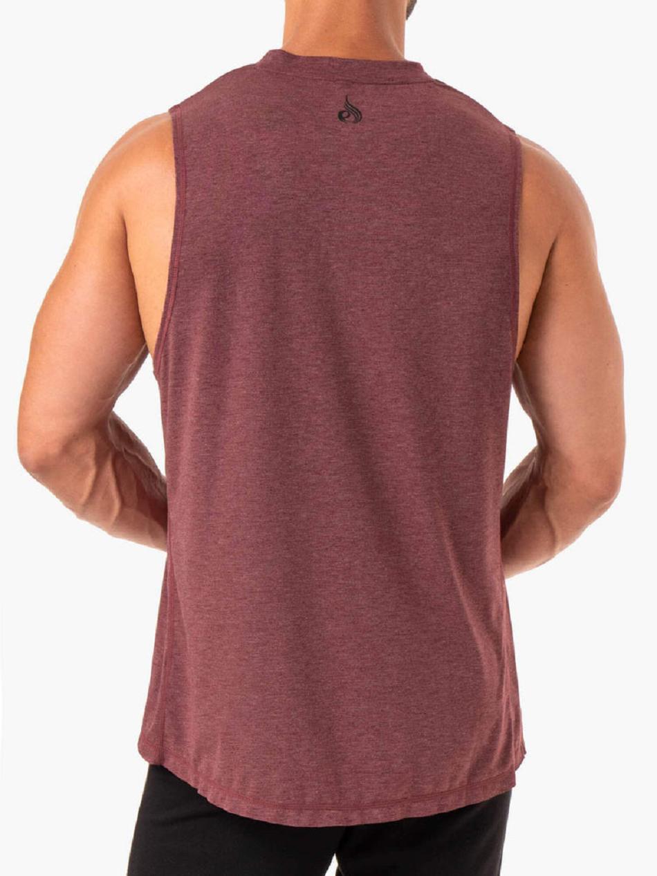 Burgundy Men's Ryderwear Iron Baller Tanks | DF8357949