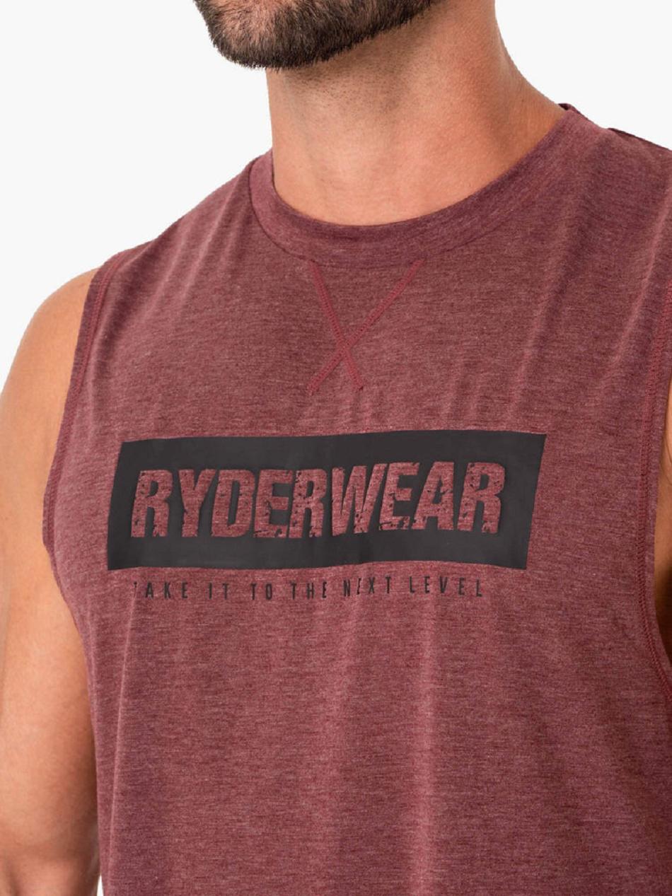 Burgundy Men's Ryderwear Iron Baller Tanks | DF8357949