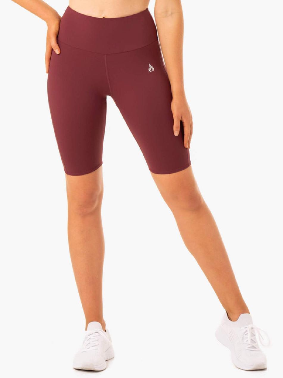 Burgundy Women's Ryderwear Staples Bike Shorts Scrunch Bum | 116DF79911