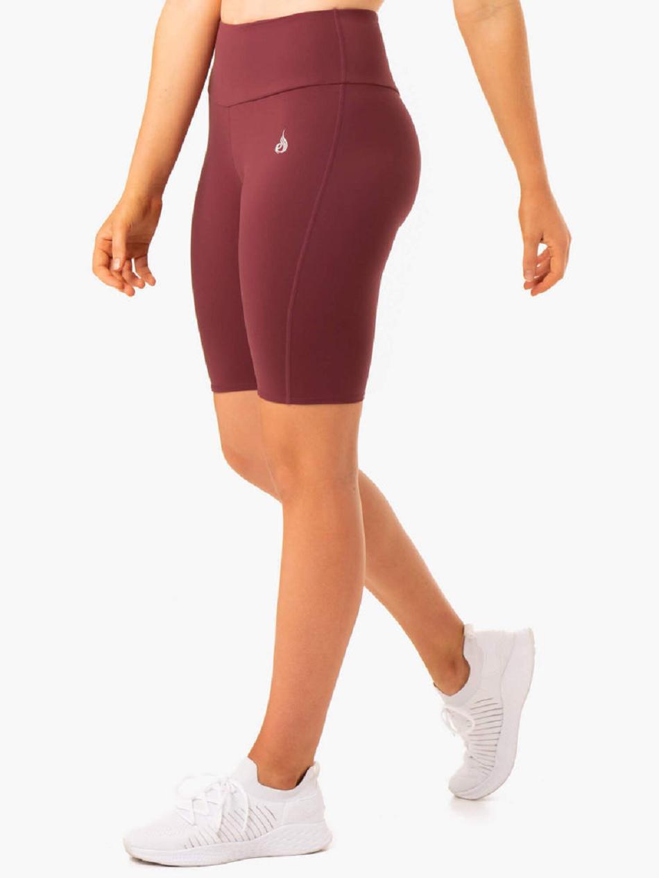 Burgundy Women\'s Ryderwear Staples Bike Shorts Scrunch Bum | 116DF79911