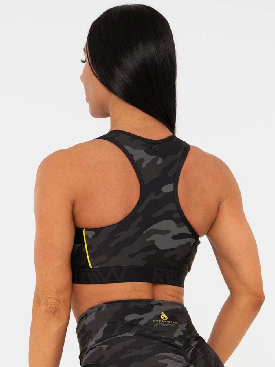 Camo Women's Ryderwear BFCAMO Zip Up Sports Bras | 61GA11296