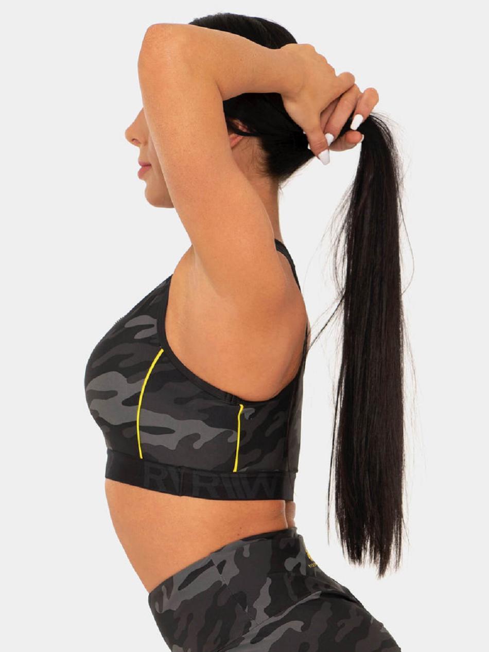 Camo Women's Ryderwear BFCAMO Zip Up Sports Bras | 61GA11296