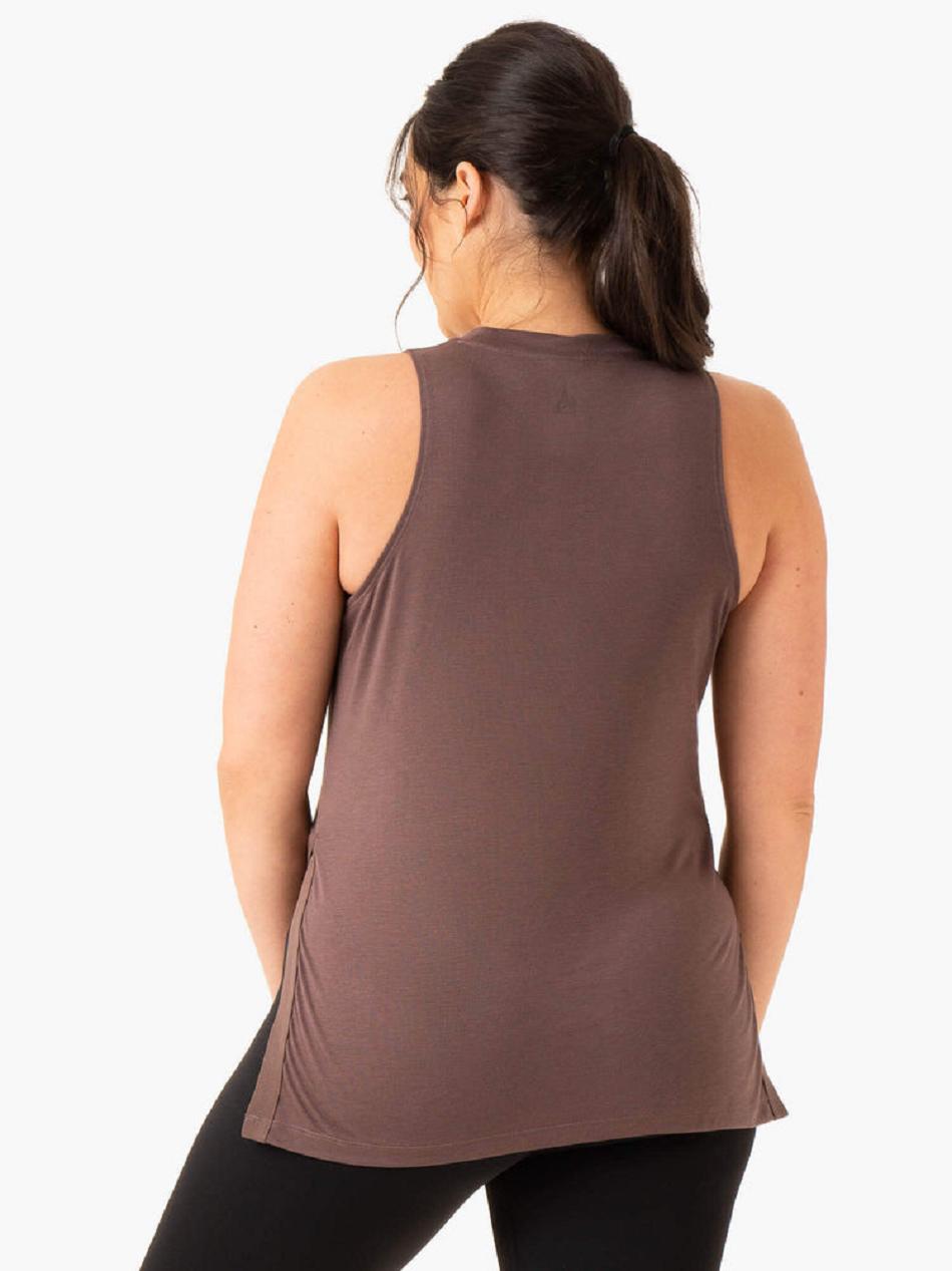 Chocolate Women's Ryderwear Active Bump Tank Top | 627Y24222