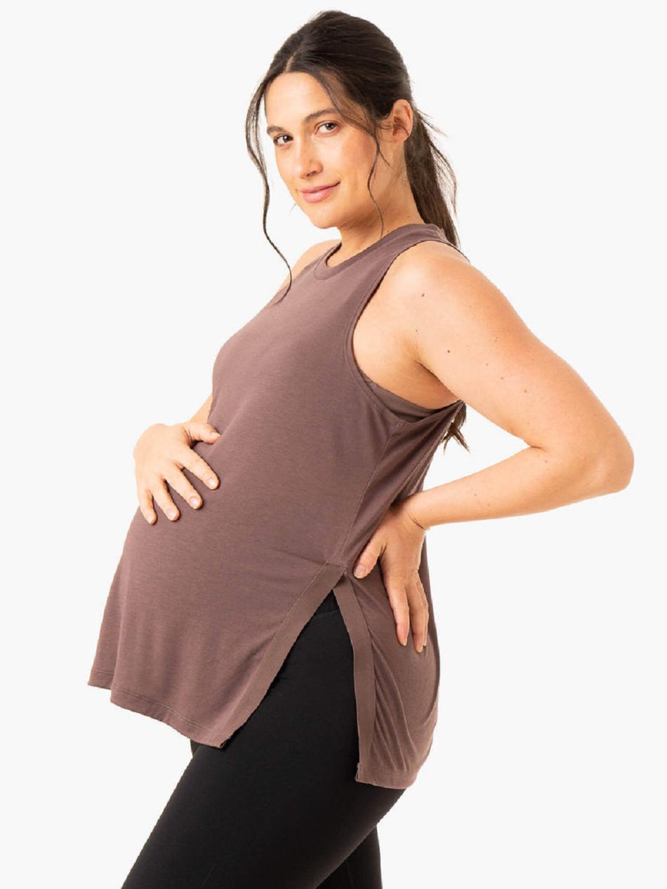 Chocolate Women's Ryderwear Active Bump Tank Top | 627Y24222