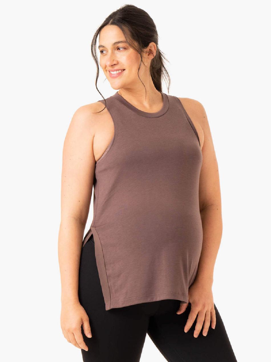 Chocolate Women\'s Ryderwear Active Bump Tank Top | 627Y24222