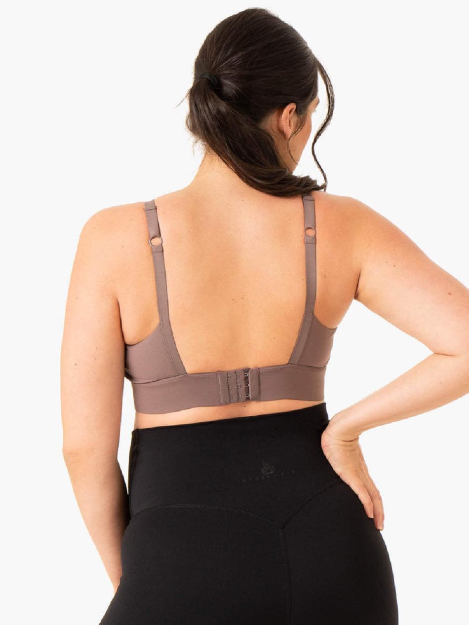 Chocolate Women's Ryderwear Active Bump Sports Bras | MNG70823