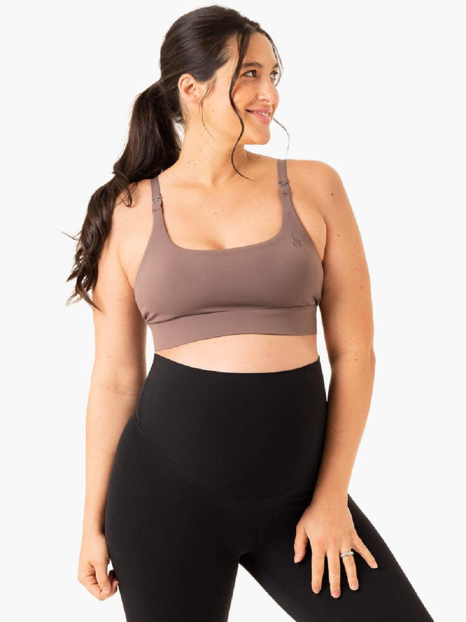 Chocolate Women\'s Ryderwear Active Bump Sports Bras | MNG70823