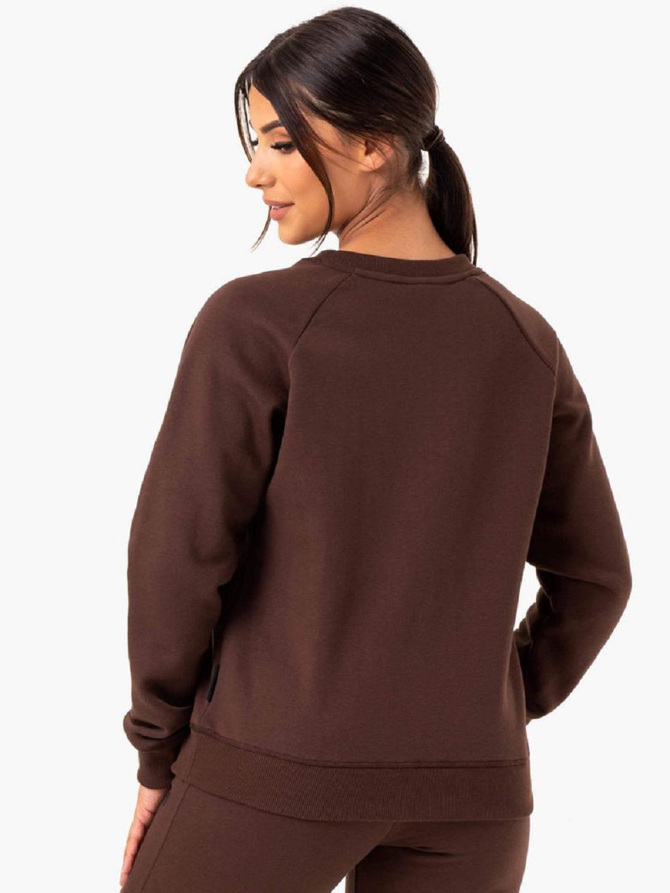 Chocolate Women's Ryderwear Adapt Boyfriend Sweater Trackset | 5G7215106