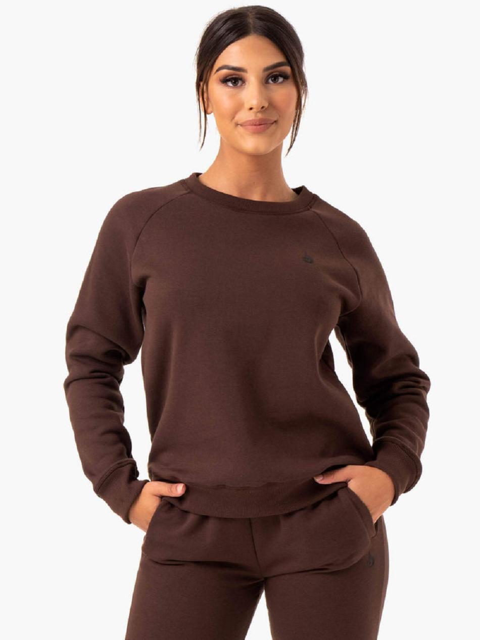 Chocolate Women's Ryderwear Adapt Boyfriend Sweater Trackset | 5G7215106