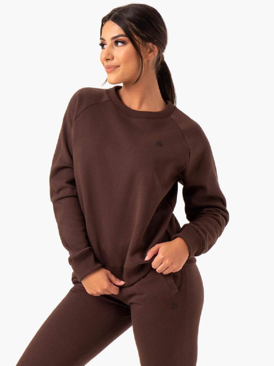 Chocolate Women\'s Ryderwear Adapt Boyfriend Sweater Trackset | 5G7215106