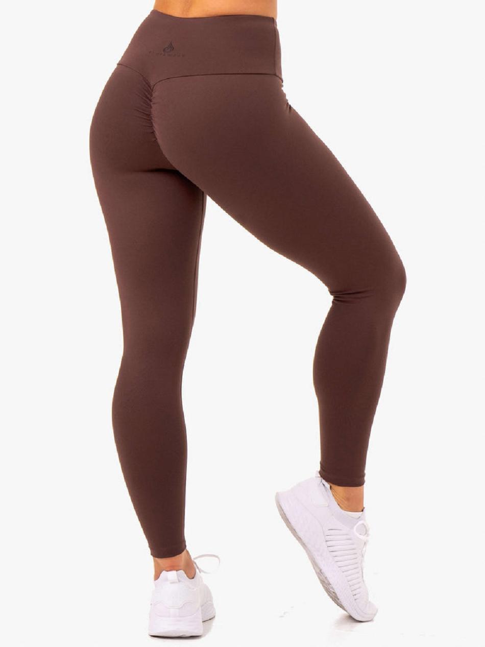 Chocolate Women's Ryderwear Adapt High Waisted Leggings Scrunch Bum | 47HF17653