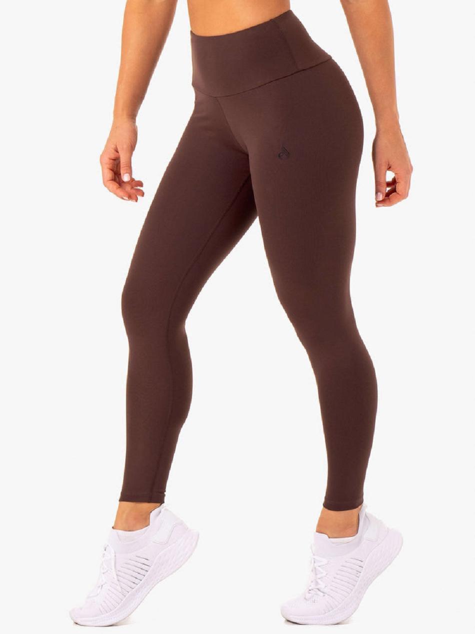 Chocolate Women\'s Ryderwear Adapt High Waisted Leggings Scrunch Bum | 47HF17653