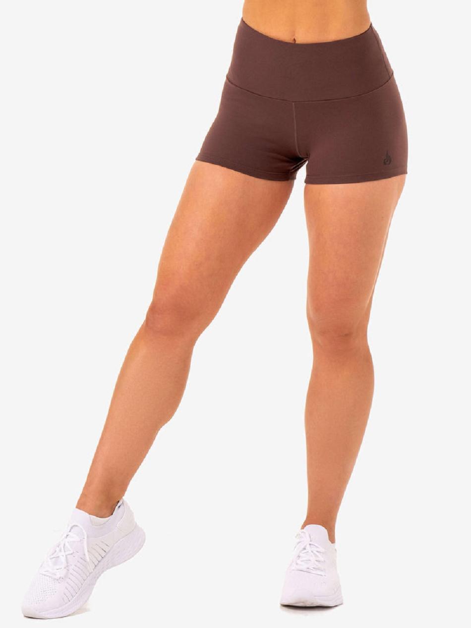 Chocolate Women's Ryderwear Adapt High Waisted Scrunch Shorts | 52KR21968