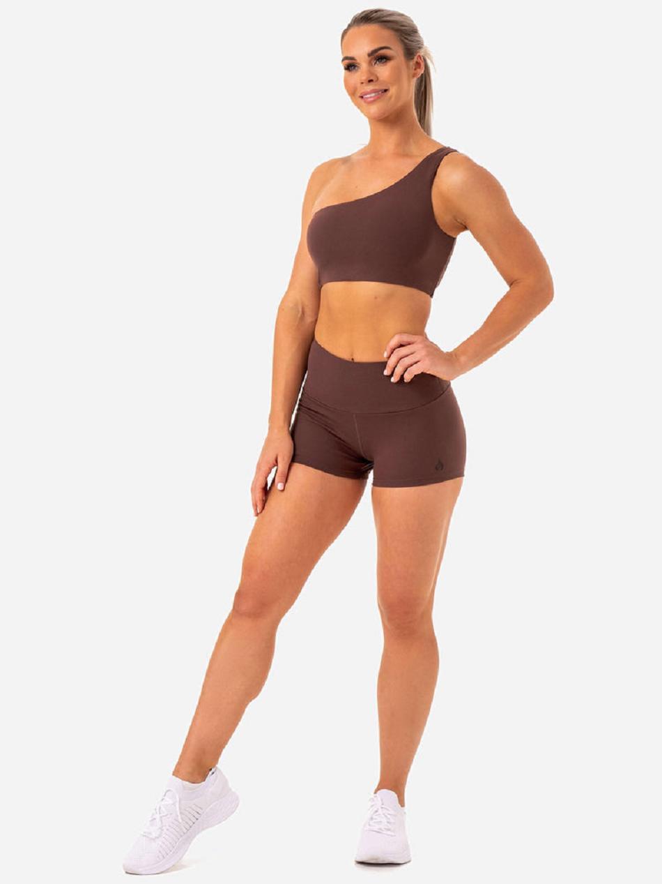 Chocolate Women's Ryderwear Adapt High Waisted Scrunch Shorts | 52KR21968