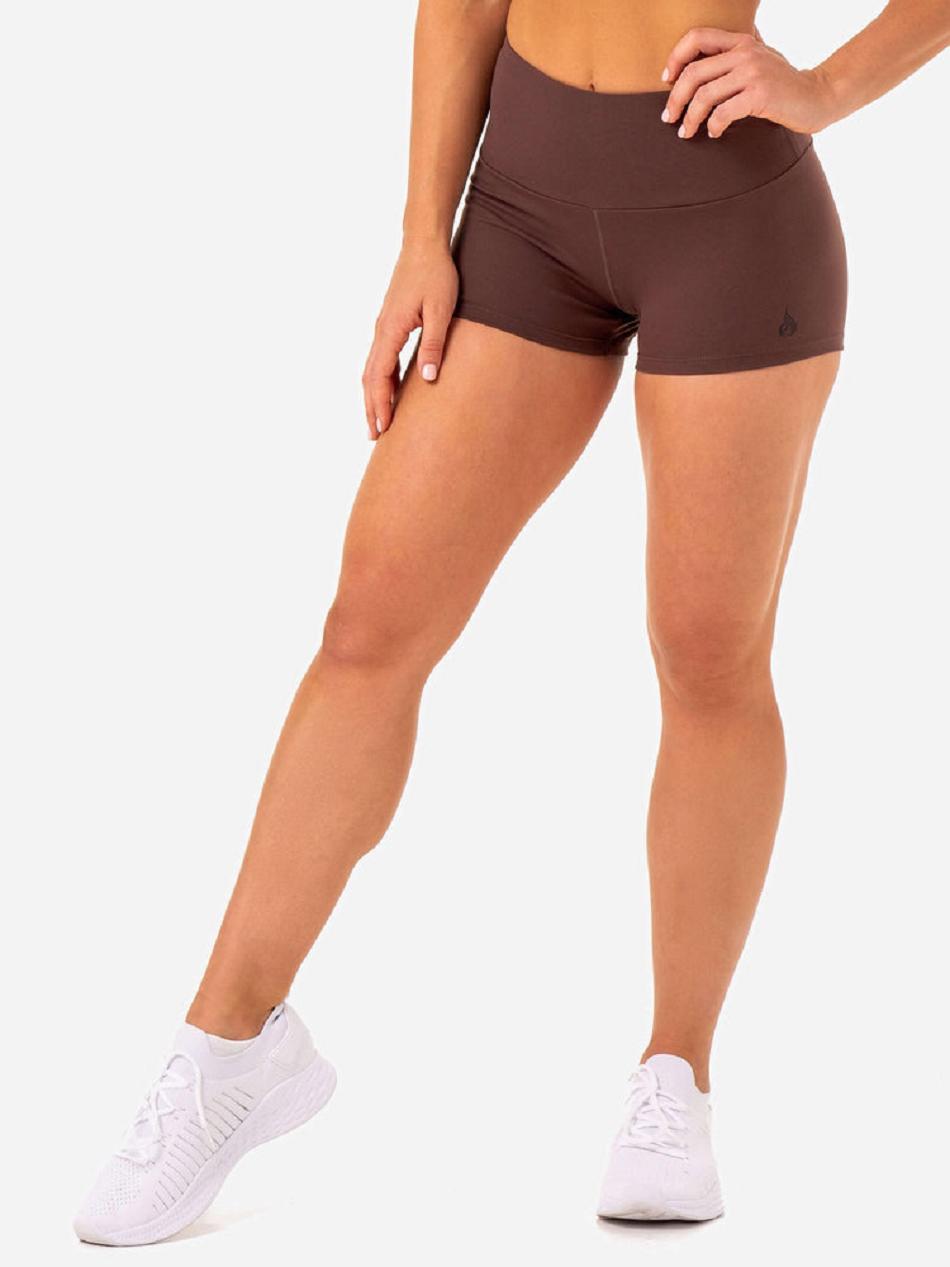 Chocolate Women\'s Ryderwear Adapt High Waisted Scrunch Shorts | 52KR21968