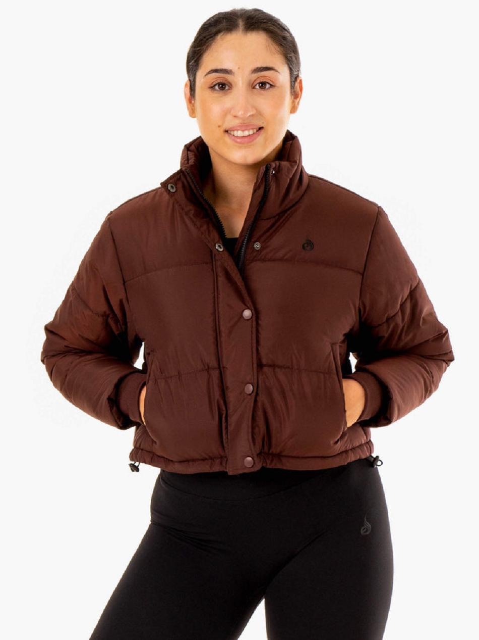 Chocolate Women\'s Ryderwear Apex Puffer Jackets | 5G7011758