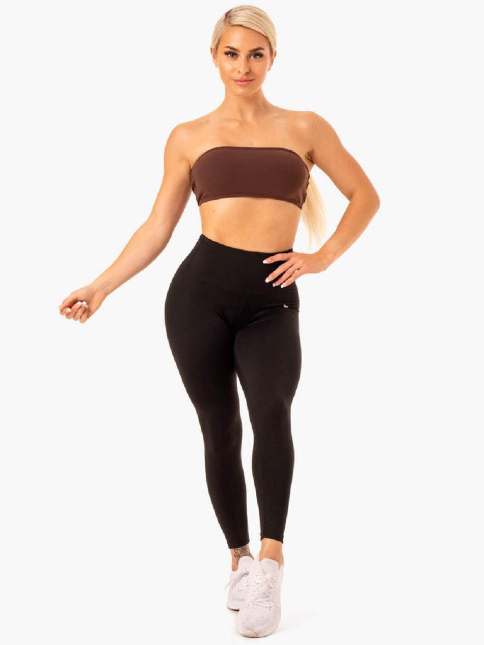 Chocolate Women's Ryderwear Bandeau Sports Bras | 55RT46307