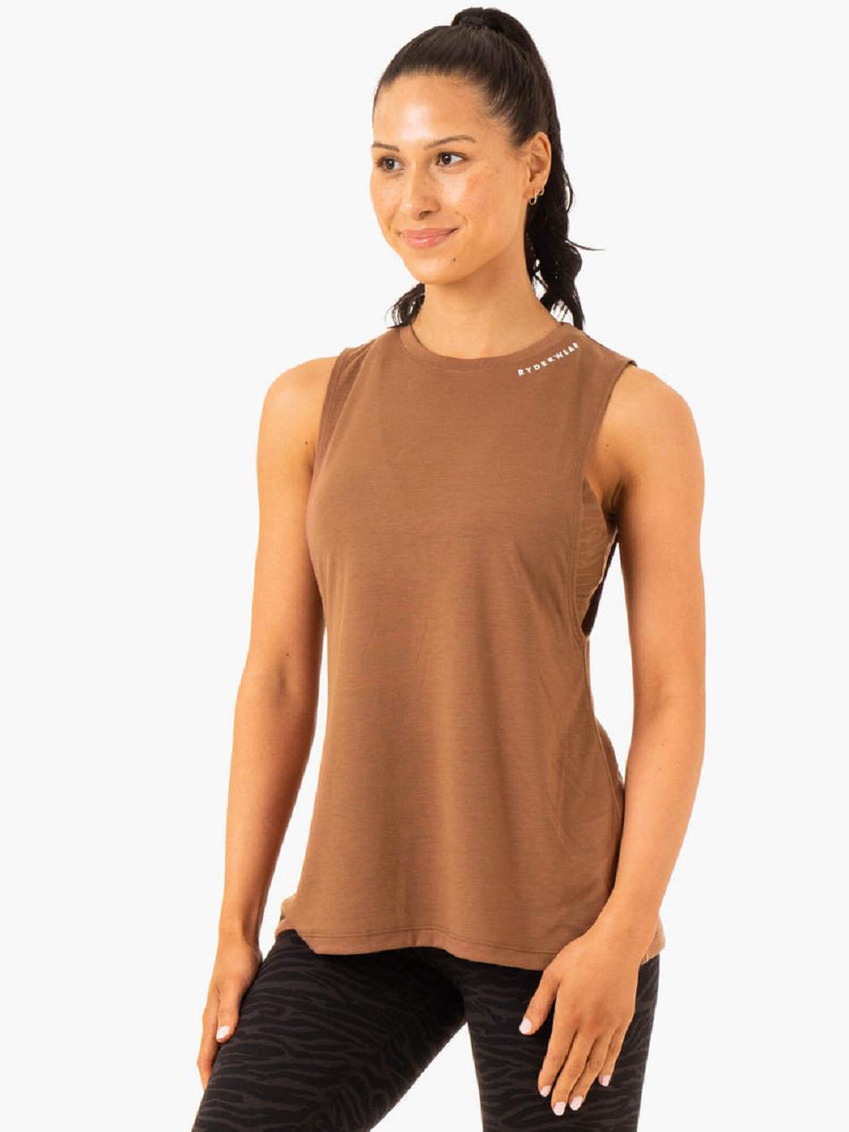 Chocolate Women\'s Ryderwear Emerge Training Tank Top | 104S45830