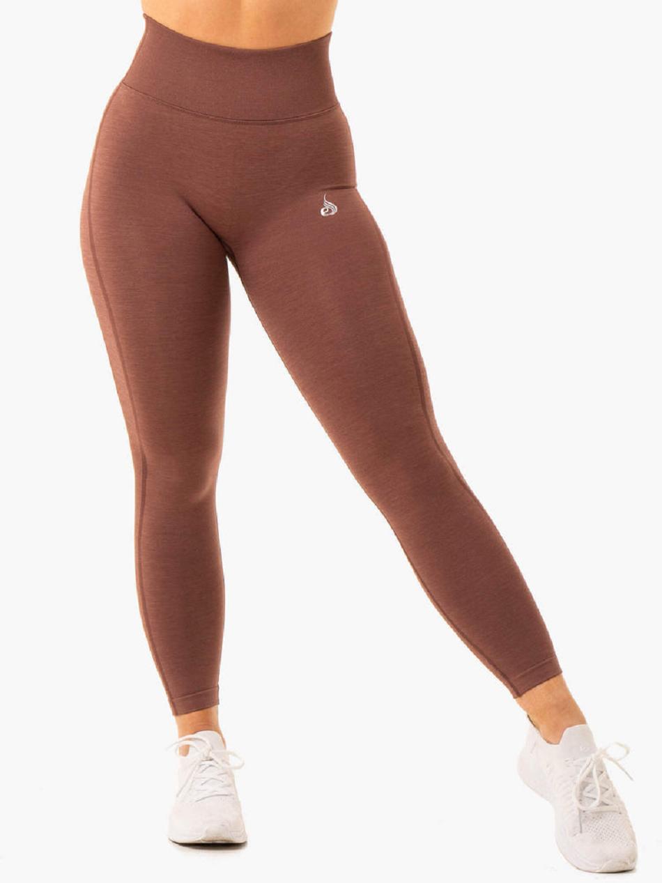 Chocolate Women's Ryderwear Enhance Scrunch Bum Leggings Seamless | 6Y4737102