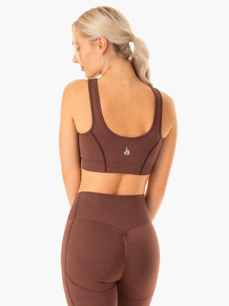 Chocolate Women's Ryderwear Enhance Seamless Sports Bras | RFD23320