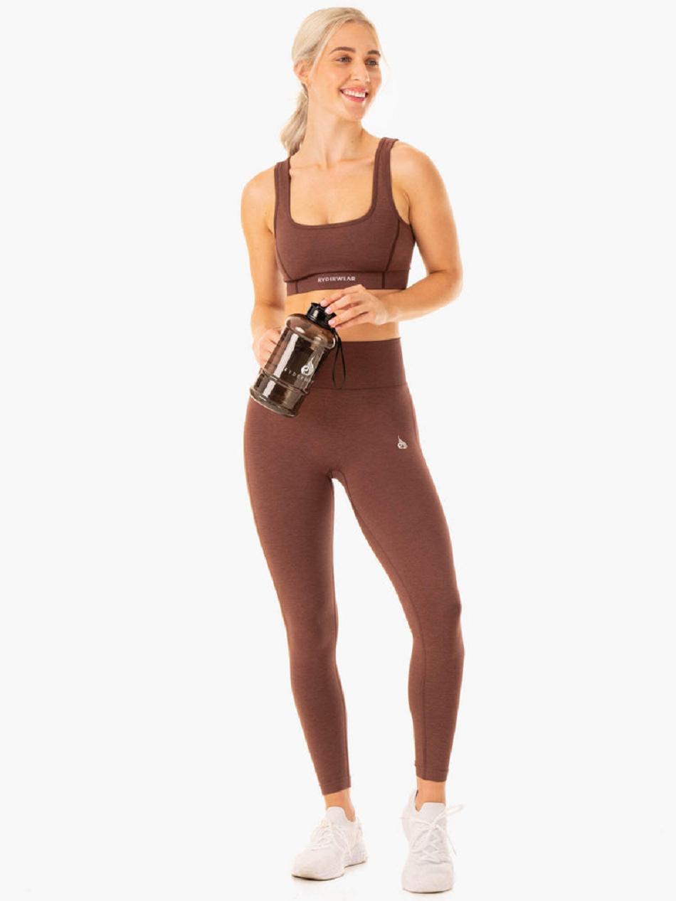 Chocolate Women's Ryderwear Enhance Seamless Sports Bras | RFD23320