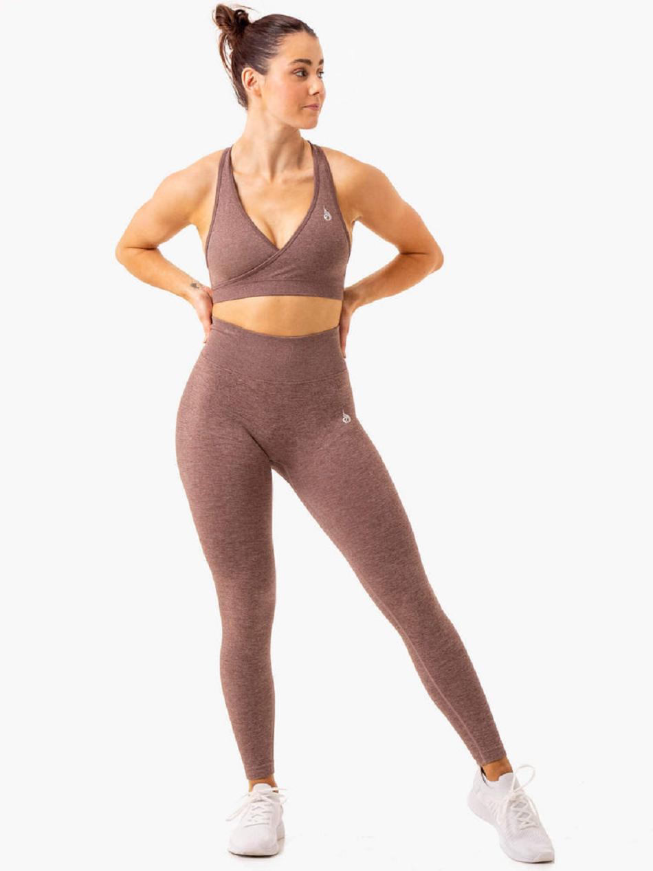 Chocolate Women's Ryderwear Essential Leggings Seamless | 138F83634