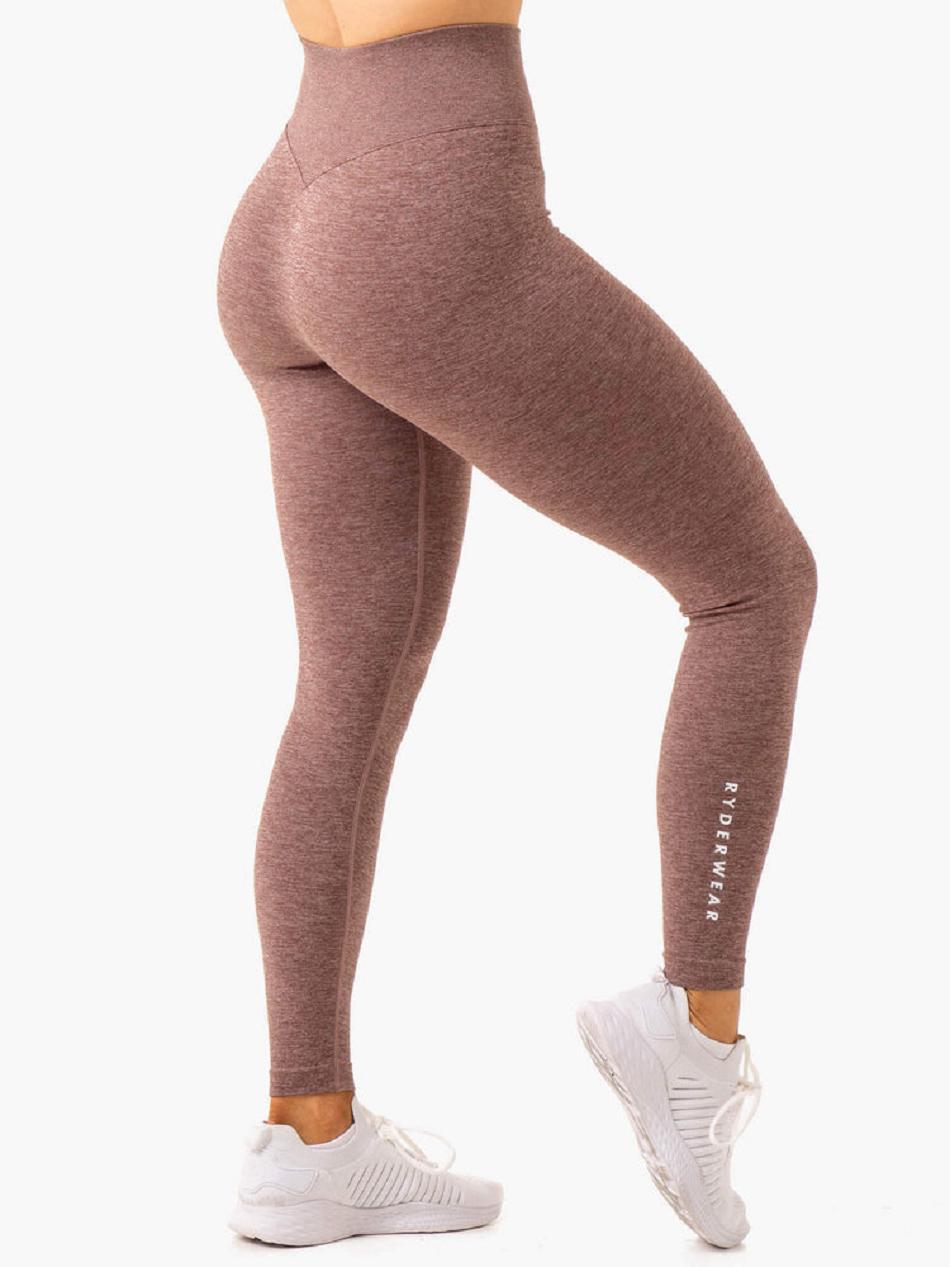 Chocolate Women\'s Ryderwear Essential Leggings Seamless | 138F83634