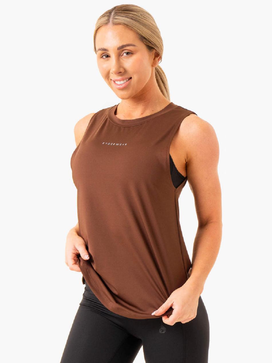 Chocolate Women's Ryderwear Freedom Training Tank Top | 65Y6782872