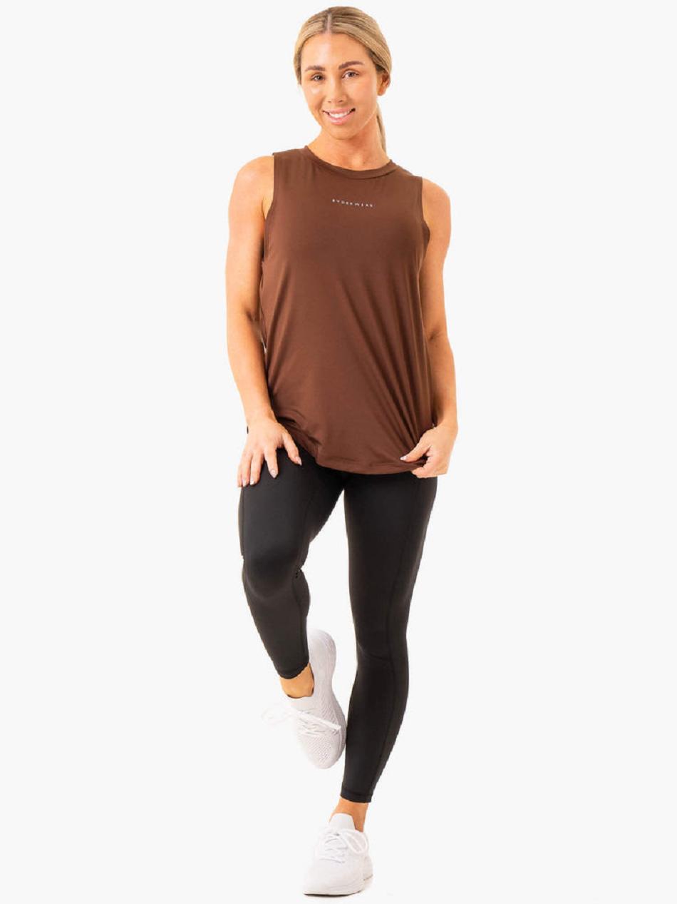 Chocolate Women's Ryderwear Freedom Training Tank Top | 65Y6782872