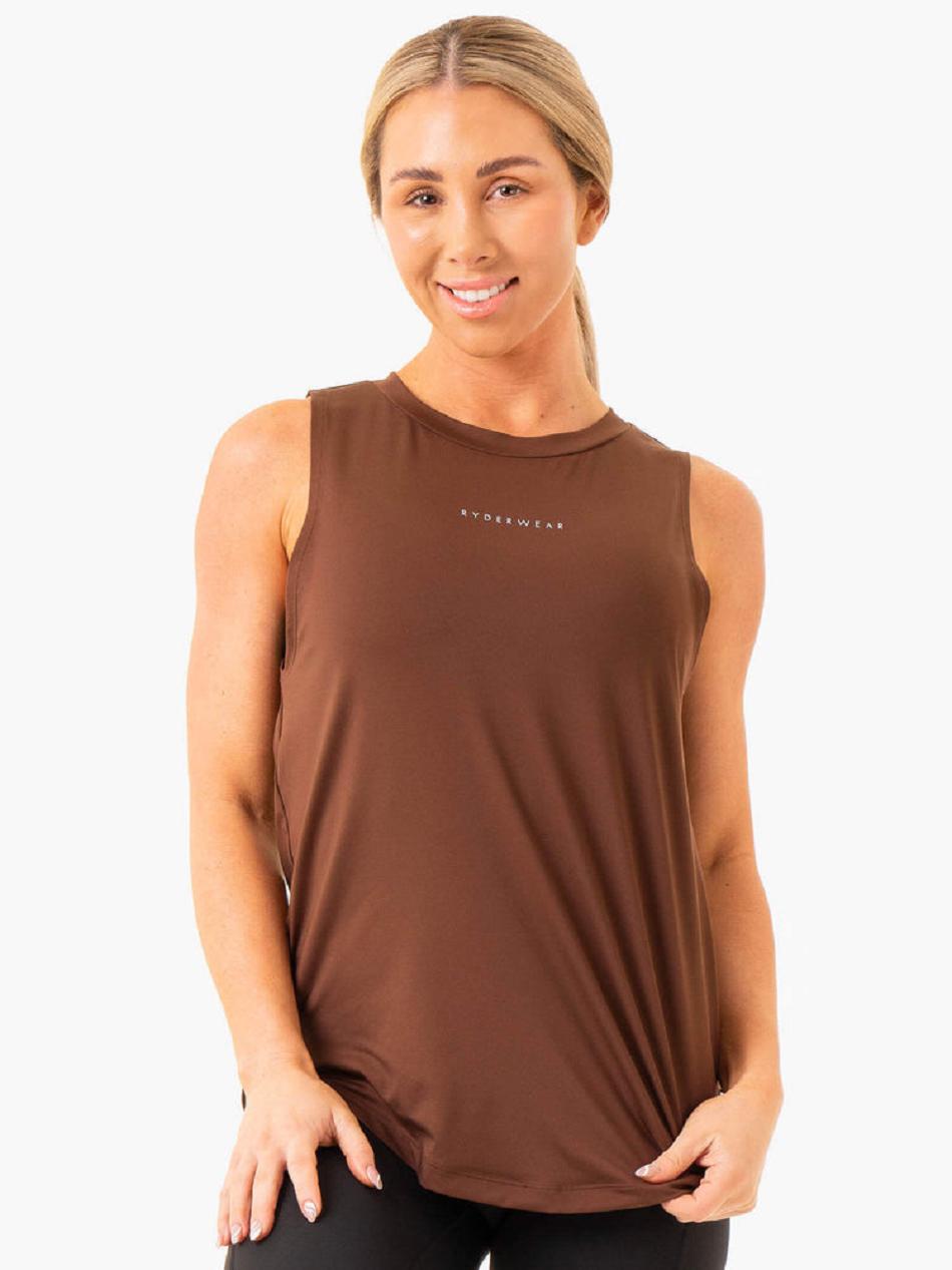 Chocolate Women\'s Ryderwear Freedom Training Tank Top | 65Y6782872