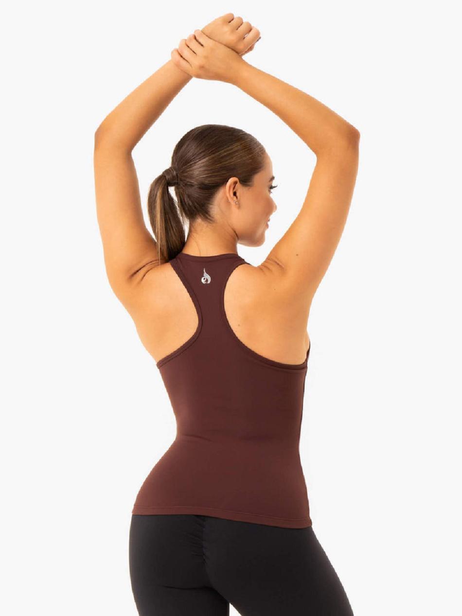 Chocolate Women's Ryderwear Hype Racer Back Tank Top | RFD85110