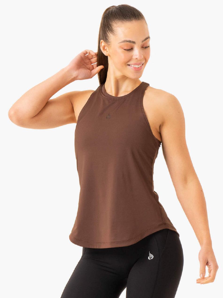 Chocolate Women's Ryderwear Level Up Training Tank Top | 68JF38940