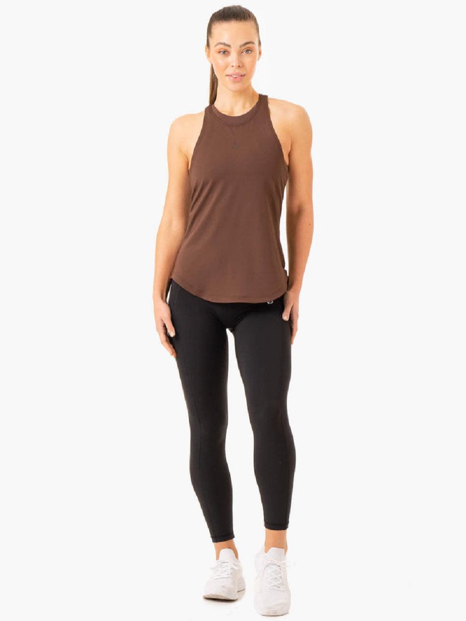 Chocolate Women's Ryderwear Level Up Training Tank Top | 68JF38940